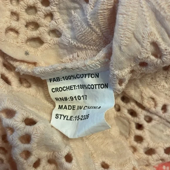 L’affaire peach eyelet cotton top; medium - Picture 9 of 9